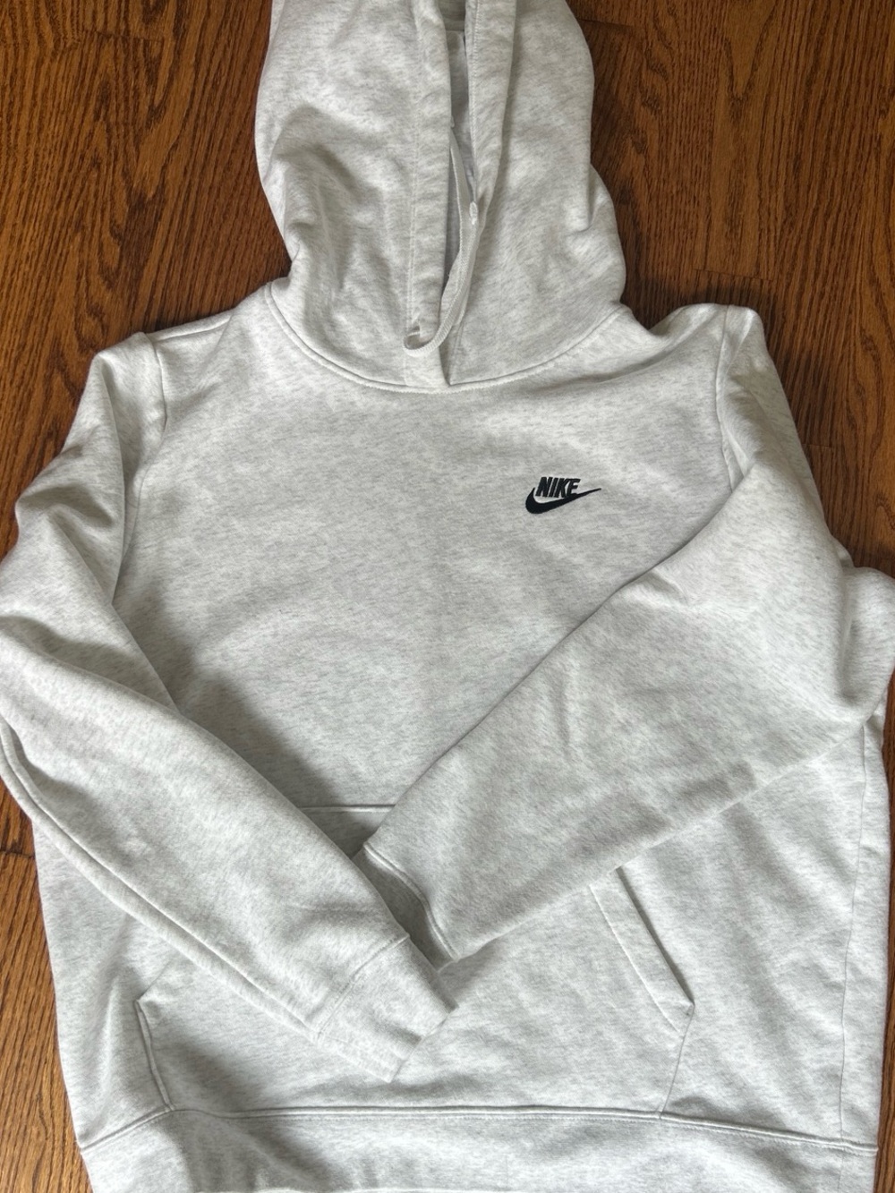 Nike Light Heather Gray Hoodie with Black Swoosh